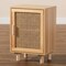 Baxton Studio Maclean Mid-Century Rattan and Natural Brown Finished Wood 1-Door Nightstand 199-12315-ZORO - alternate 8